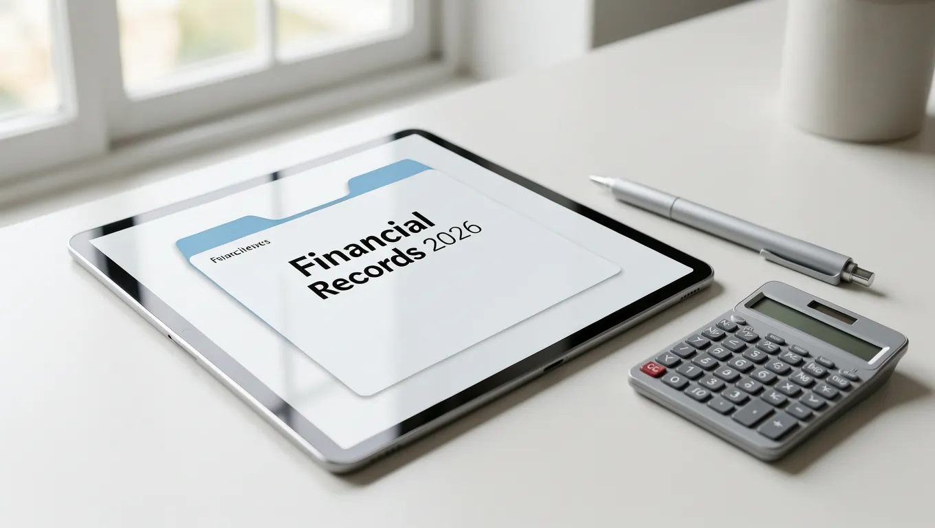 Digital financial records displayed on a sleek tablet