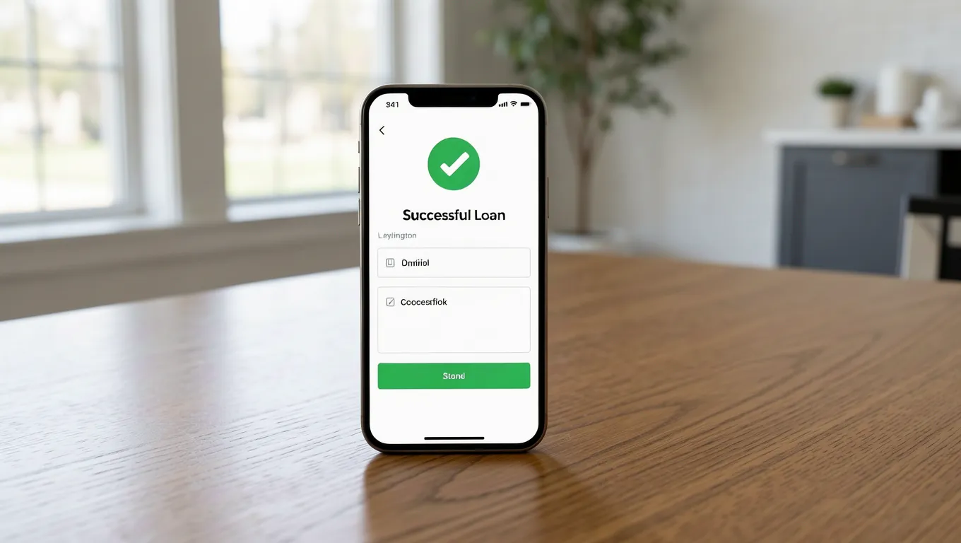 Smartphone showing instant approval loans confirmation in 2026