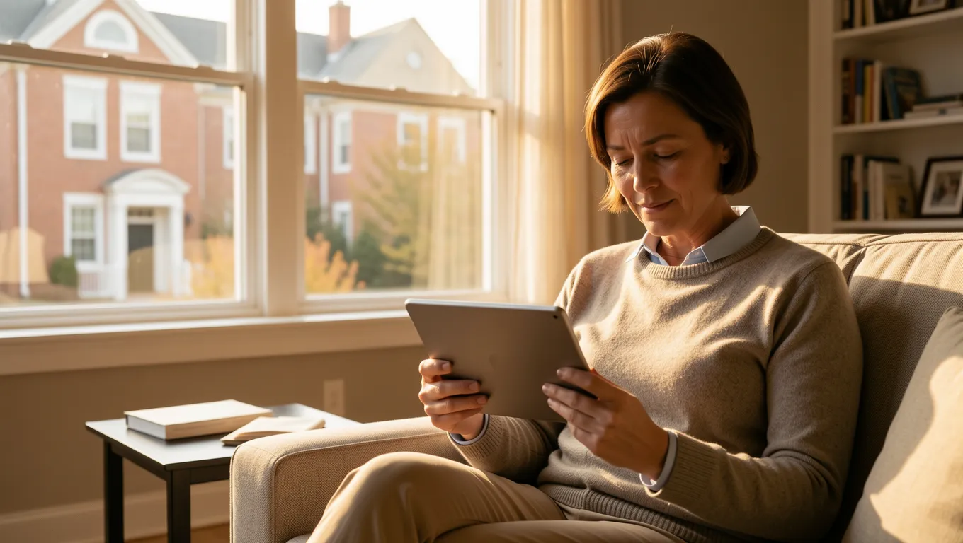 Person reviewing loan options for loans for poor credit Lexington, KY on a tablet