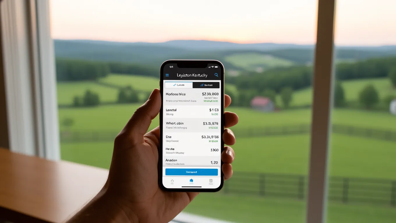 Person using a mobile device to apply for personal loans for bad credit Lexington, KY
