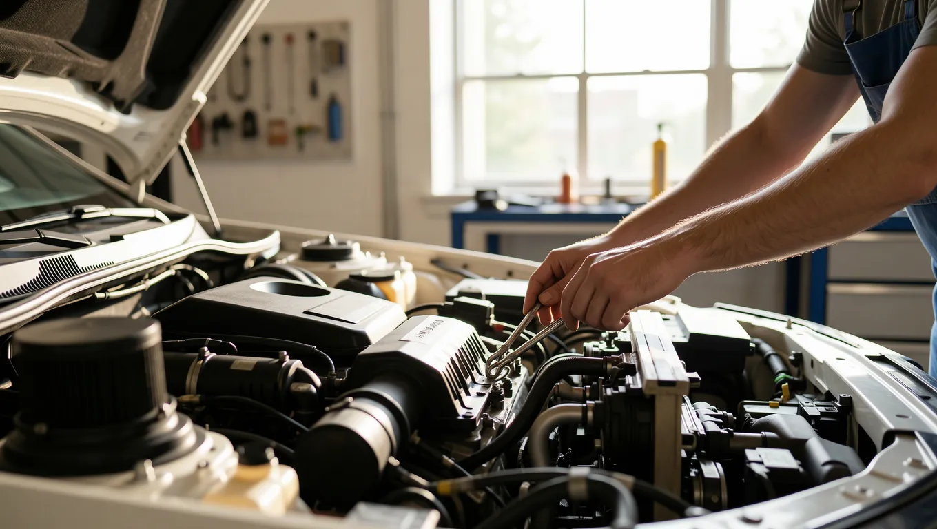 Mechanic performing essential vehicle maintenance for personal loans for car repair Lexington, KY