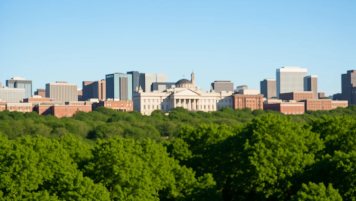 A beautiful view of the Lexington, KY skyline featuring local landmarks.