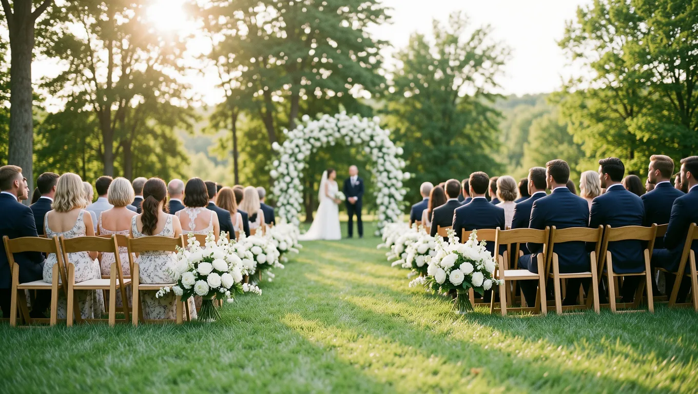 Elegant outdoor wedding setup in Lexington, KY using wedding personal loans.
